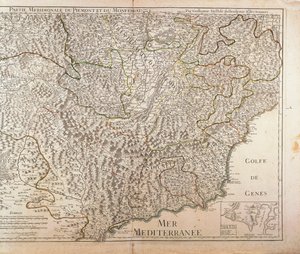 Karte der Region Südpiemont, Monferrato und Westligurien (1707)