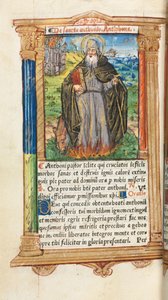 Gedrucktes Stundenbuch (Gebrauch von Rom): fol. 104v, St. Antonius Abt