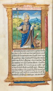 Gedrucktes Stundenbuch (Gebrauch von Rom): fol. 105v, St. Claude als Bischof