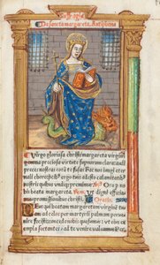 Gedrucktes Stundenbuch (Gebrauch von Rom): fol. 110r, St. Margareta von Guillaume Le Rouge