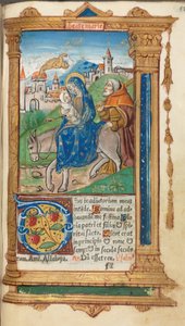 Gedrucktes Stundenbuch (Gebrauch von Rom): fol. 42r, Flucht nach Ägypten