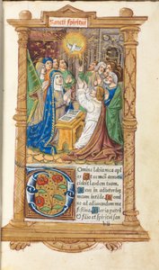 Gedrucktes Stundenbuch (Gebrauch von Rom): fol. 58r, Pfingsten von Guillaume Le Rouge