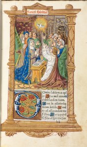 Gedrucktes Stundenbuch (Gebrauch von Rom): fol. 58r, Pfingsten von Guillaume Le Rouge