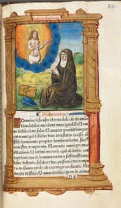 St. Birgitta im Gebet vor einer Erscheinung Christi von Guillaume Le Rouge