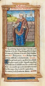 Gedrucktes Stundenbuch (Gebrauch von Rom): fol. 99r, St. Petrus von Guillaume Le Rouge