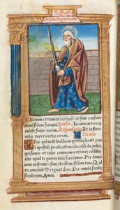 Gedrucktes Stundenbuch (Gebrauch von Rom): fol. 99v, St. Paulus von Guillaume Le Rouge