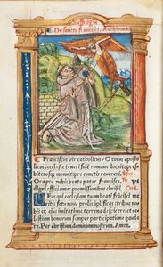 Gedrucktes Stundenbuch Gebrauch von Rom: fol. 106v, St. Franziskus von Assisi, 1510