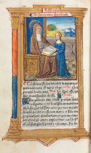 Gedrucktes Stundenbuch Gebrauch von Rom: fol. 108v, St. Anna und die Jungfrau Maria, 1510