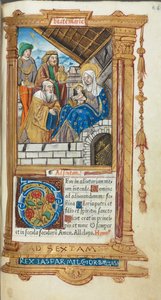 Gedrucktes Stundenbuch Gebrauch von Rom: fol. 38r, Anbetung der Heiligen Drei Könige, 1510