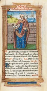 Gedrucktes Stundenbuch Gebrauch von Rom: fol. 99r, St. Peter, 1510 von Guillaume Le Rouge