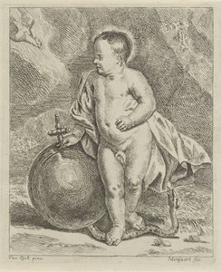 Christuskind mit Weltkugel und Schlange