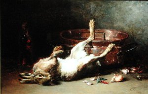 Stillleben mit einem Hasen und einem Kessel, 1886