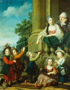 Eine Gruppenporträt der Familie Perceval von Guillaume Voiriot