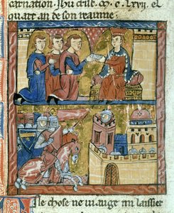 Boten bringen einen Brief von Kaiser Manuel I. Komnenos an Amaury I. von Jerusalem - Kreuzfahrer belagern Bilbeis von Guillaume de Tyr