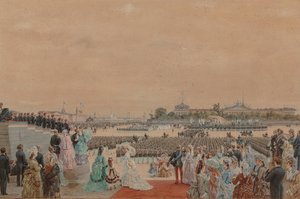 Der feierliche Gottesdienst anlässlich des zweihundertjährigen Jubiläums von Peter I. auf dem Senatsplatz..., 30. Mai 1872 von Gun
