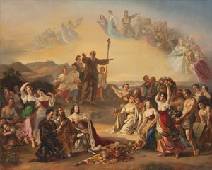 Der heilige Severin segnet das Land Österreich von Gustav Dittenberger