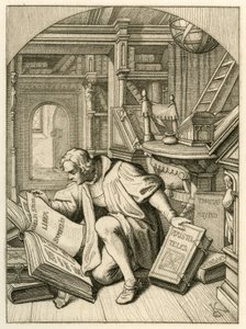 Luther liest in der Universitätsbibliothek von Erfurt. Er fand eine lateinische Bibel von Gustav Ferdinand Leopold Konig