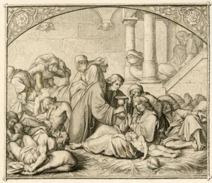 Luther mit Pestkranken in Wittenberg von Gustav Ferdinand Leopold Konig