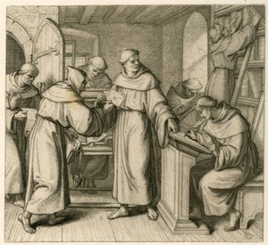 Martin Luther als Generalvikar des Augustinerklosters. Illustration aus: "Dr. Martin Luther der deutsche Reformator", illustriert von Gustav Koenig, veröffentlicht von Rudolf Besser, Gotha