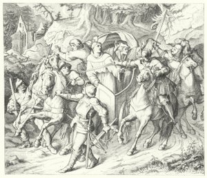 Martin Luther wird auf seiner Rückkehr vom Reichstag zu Worms entführt, 1521 von Gustav Ferdinand Leopold Konig