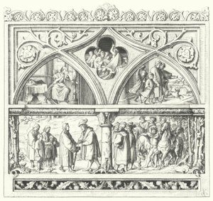 Martin Luthers Abschied von seiner Familie, als er seine letzte Reise nach Mansfeld antritt, sein Leben auf der Straße und sein Empfang durch die Grafen von Mansfeld (Stich) von Gustav Ferdinand Leopold Konig