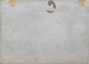 Beethovenfries: Die Sehnsucht nach Glück - Tafel 1, linke Langwand von Gustav Klimt