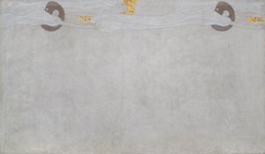Beethovenfries: Die Sehnsucht nach Glück - Tafel 4, linke Langwand von Gustav Klimt