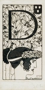 Initiale D, verwendet in der dritten Ausgabe von Ver Sacrum, der Zeitschrift der Wiener Secession von Gustav Klimt