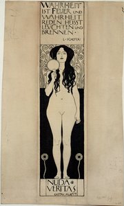 Nuda Veritas, Studie für ein späteres Ölgemälde von Gustav Klimt