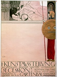 Plakat für die erste Ausstellung der Secession (Theseus und Minotaurus) von Gustav Klimt