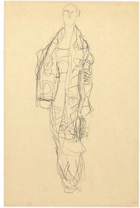 Stehende Dame mit Umhang, ca. 1914-16 von Gustav Klimt
