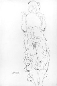 Stehender Akt mit erhobenen Armen, ca. 1917/18 von Gustav Klimt