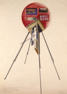 Projekt für eine Konstruktion zum fünften Jahrestag der Oktoberrevolution, 1922 von Gustav Klutsis