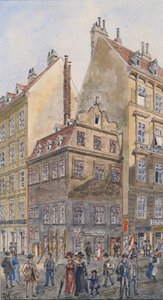 Der Salzgries in Wien (Ecke Tiefer Graben) von Gustav Korompay