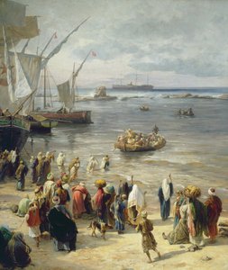 Jaffa, Rekrutierung türkischer Soldaten in Palästina, 1888 (rechtes Detail)