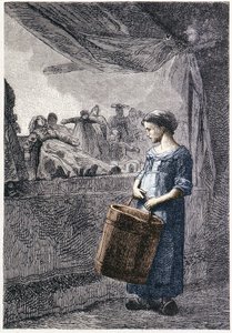 Cosette vor dem Spielzeugladen - in „Les Misérables“ von Victor Hugo, ill. von Brion, ed. Hetzel und Lacroix