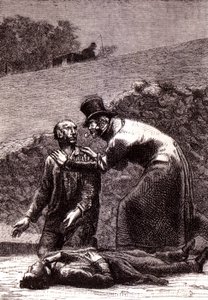 Javert erkennt Valjean - in „Les Misérables“ von Victor Hugo, ill. von Brion, Hrsg. Hetzel und Lacroix von Gustave Brion