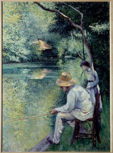 Angeln mit der Leine von Gustave Caillebotte