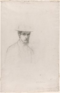 Selbstporträt mit Hut von Gustave Caillebotte