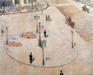 Verkehrsinsel am Boulevard Haussmann, 1880