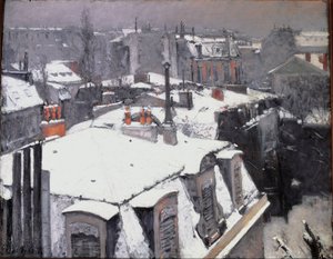 Ansicht der Dächer (Schneeeffekt) von Gustave Caillebotte