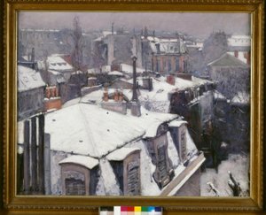 Dächer im Schnee von Gustave Caillebotte