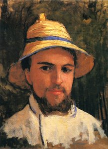 Selbstporträt mit Strohhut von Gustave Caillebotte