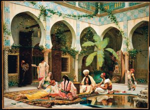 Der Hof des Palastes von Dar Khdaouedj El Amia, Algier