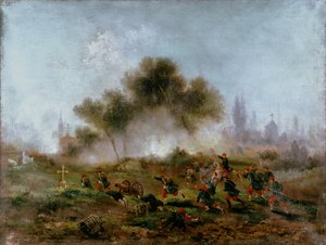 Pariser Kommune: Angriff auf einen Friedhof durch reguläre Truppen und Eroberung der Barrikaden im Mai 1871