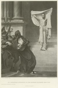 Der heilige Sebastian erscheint Kaiser Maximianus Hercules (Gravur) von Gustave Clarence Rodolphe Boulanger
