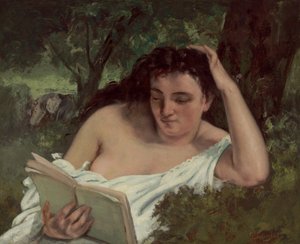 Eine junge Frau beim Lesen, ca. 1866-1868