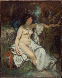 Badende, die an einem Bach schläft von Gustave Courbet