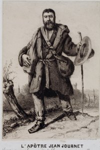 Der Apostel Jean Journet bricht zur Eroberung der universellen Harmonie auf von Gustave Courbet