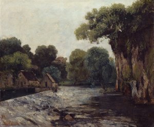 Das Wehr an der Mühle von Gustave Courbet